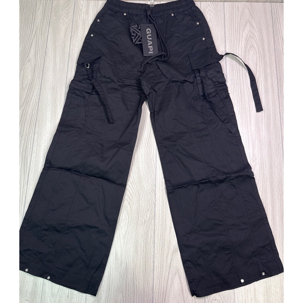 Guapi Mens Black Tactical Pants Wide Leg Mens Size 34 New With Tags